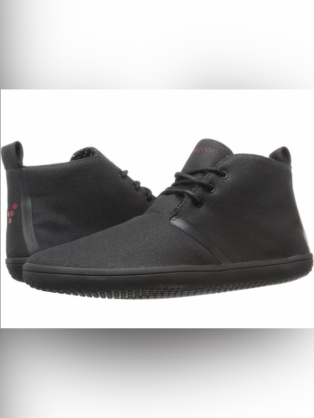 VIVOBAREFOOT Gobi II Aramid Canvas All Black Chukka Shoes Mens 45/12